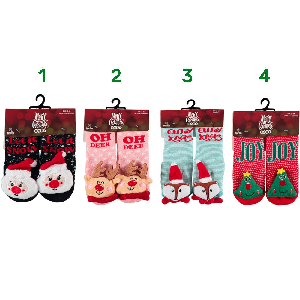 Calzini X-mas natalizi 3d per neonati