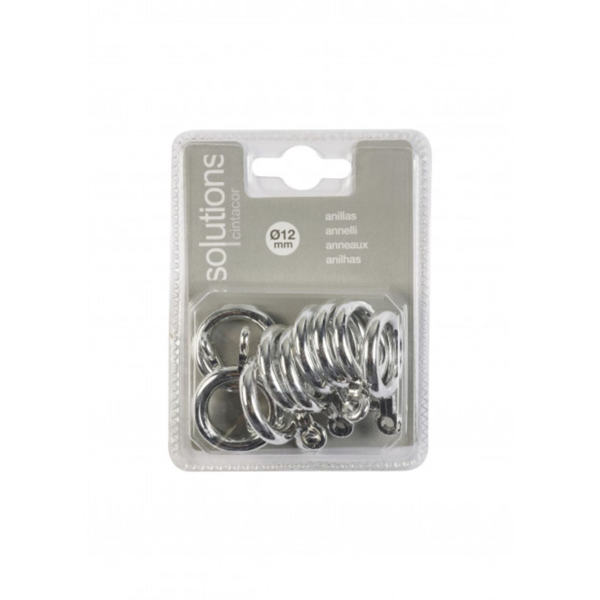 Anelli in metallo cromato per tende 10Pz 12mm