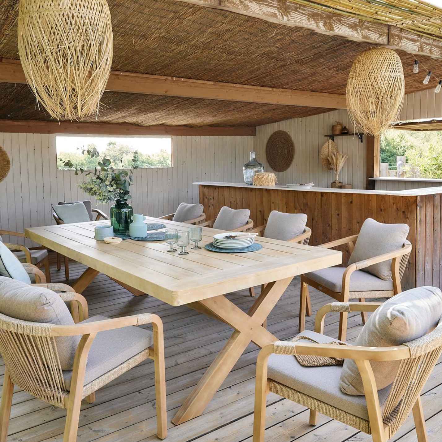 Tavolo Xenia 10 posti Acacia