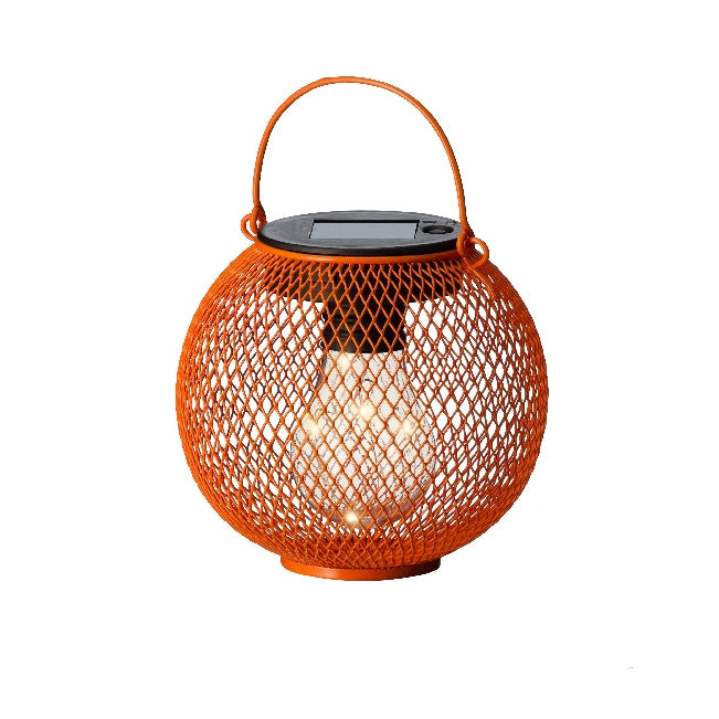 Lanterna solare gabbia  In ferro, Dimensioni 12,5 x 13,3 centimetri, 5 LED alimentati con pannello solare posto sulla parte superiore della lanterna, Ideale per decorazioni esterne. 4