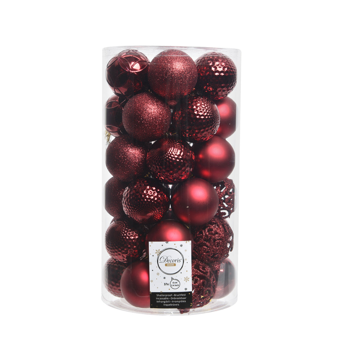 Confezione 37 palline rosso scuro Kaeming