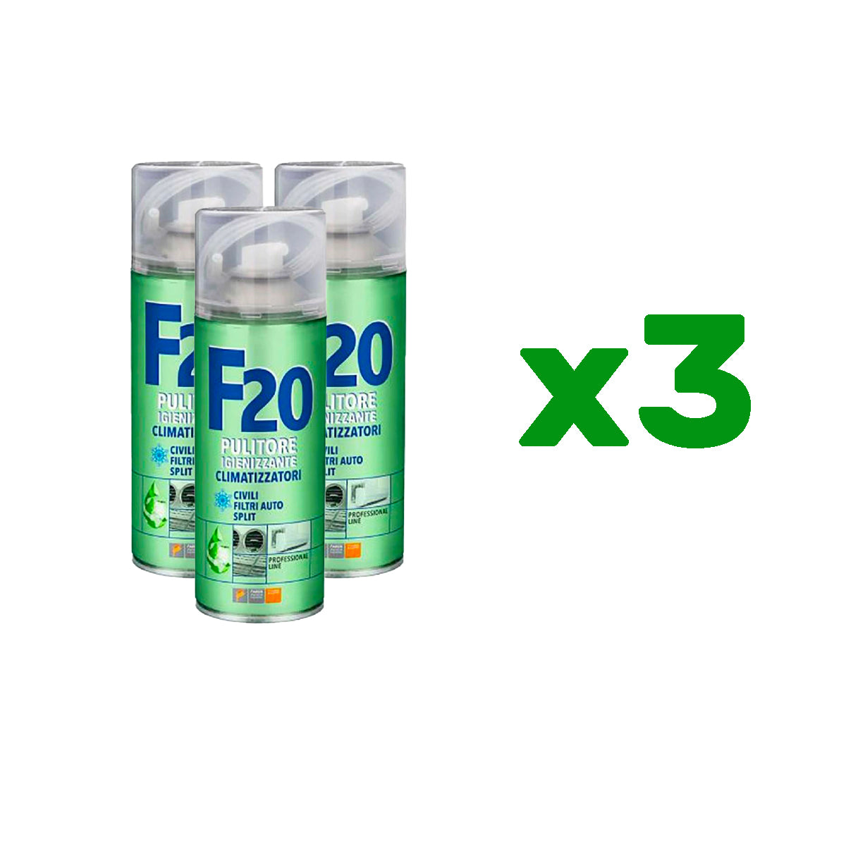 Pulitore e igienizzante climatizzatori F20 400ml x3