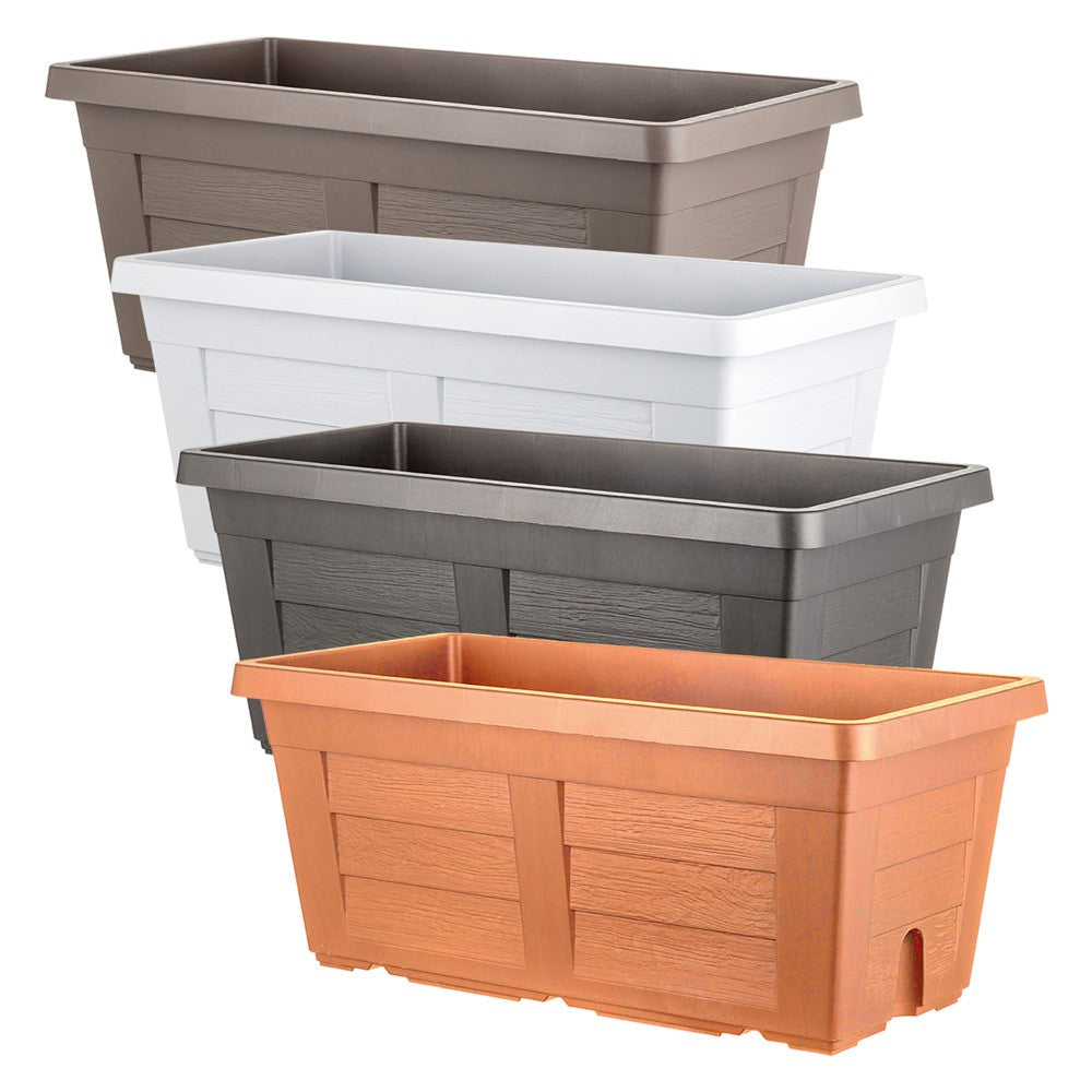 Fioriera effetto legno 80 cm