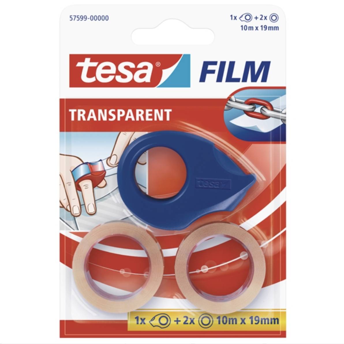 Tesafilm trasparente 19 mm + mini dispenser