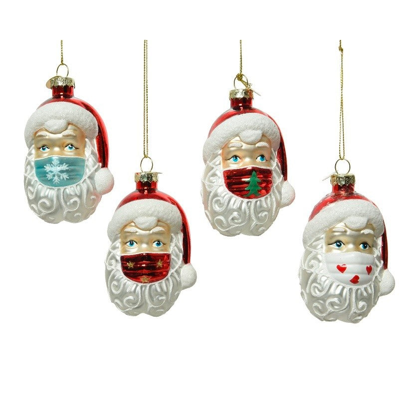Addobbi albero babbo natale Kaemingk 9 cm