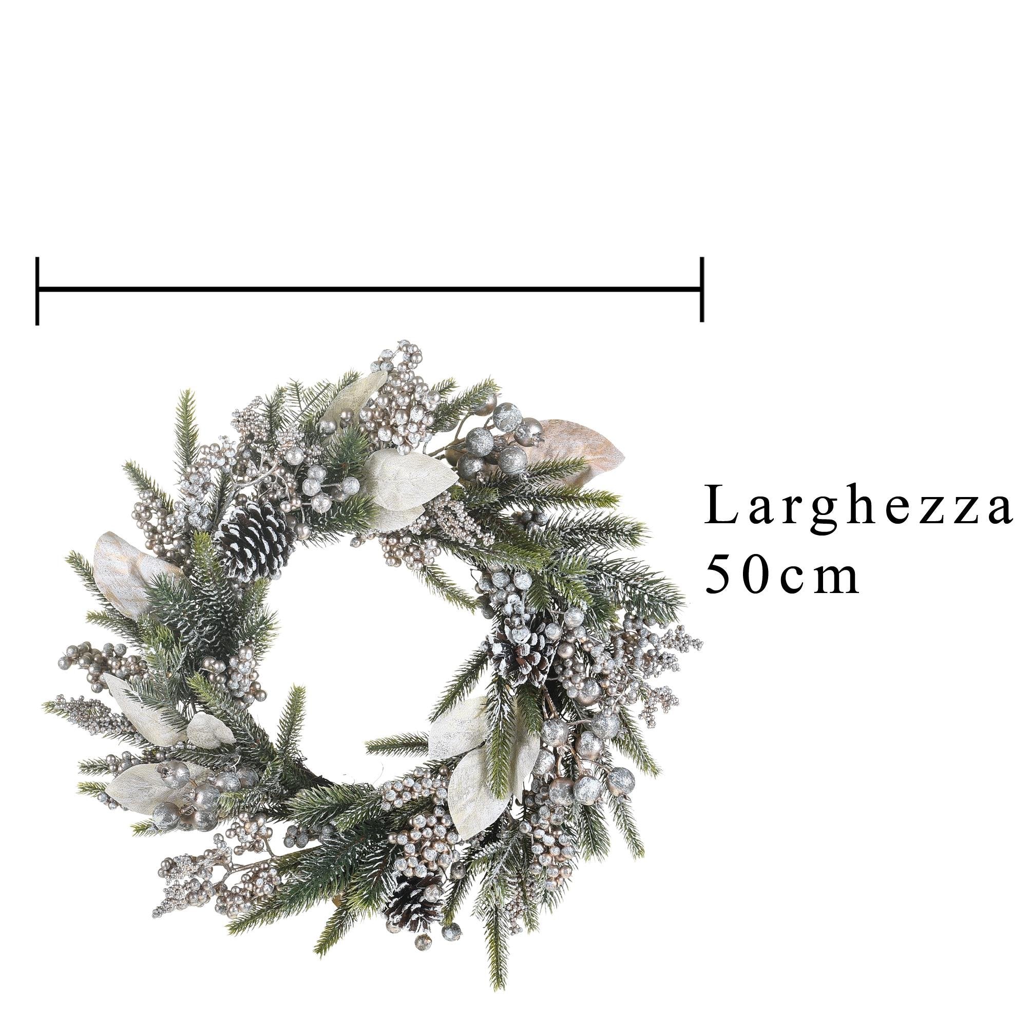 Corona con foglia magnolia colore champagne