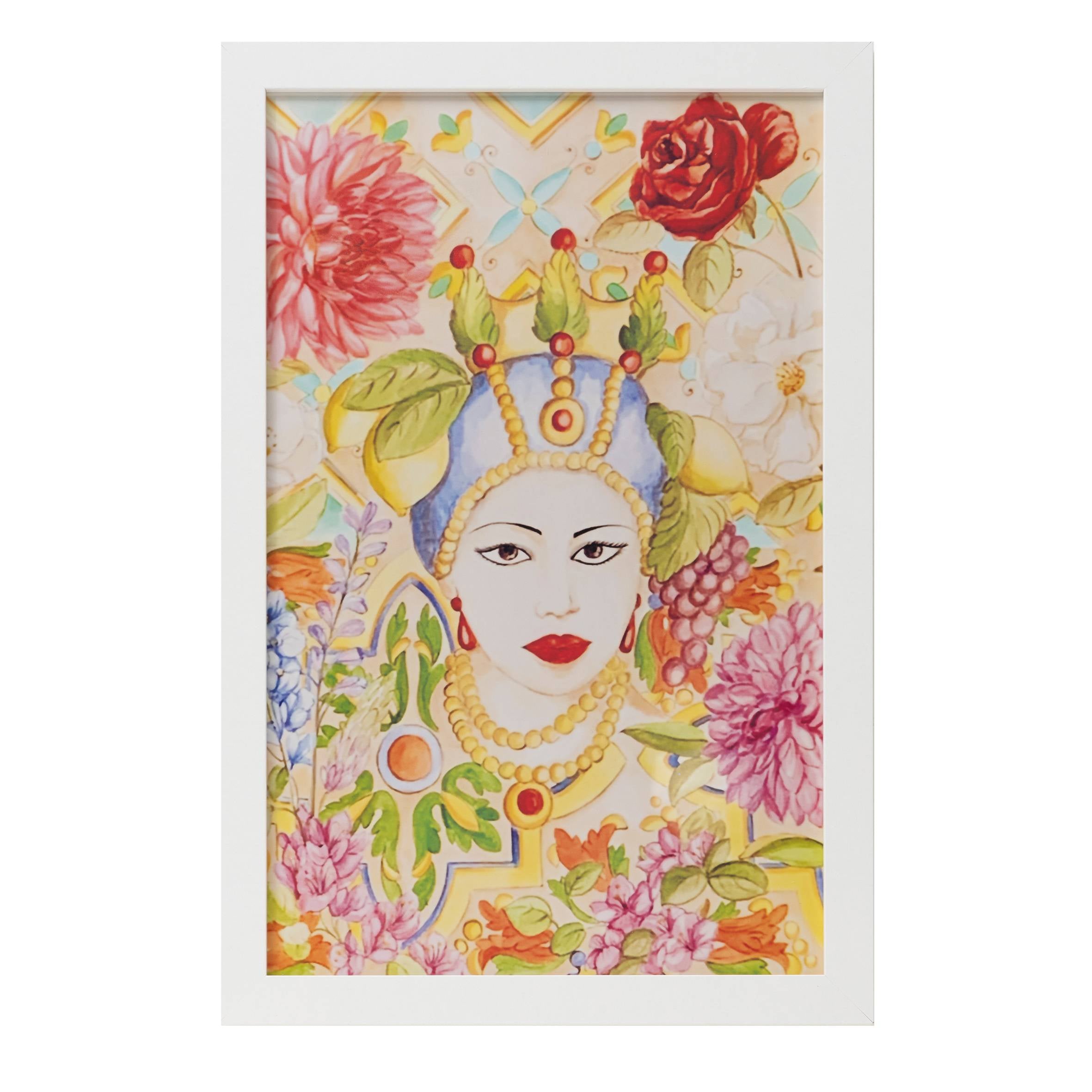 Regina floreale cornice stampata