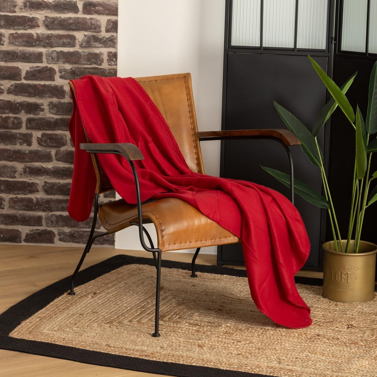 Plaid in Pile Rosso 125x150 cm 3