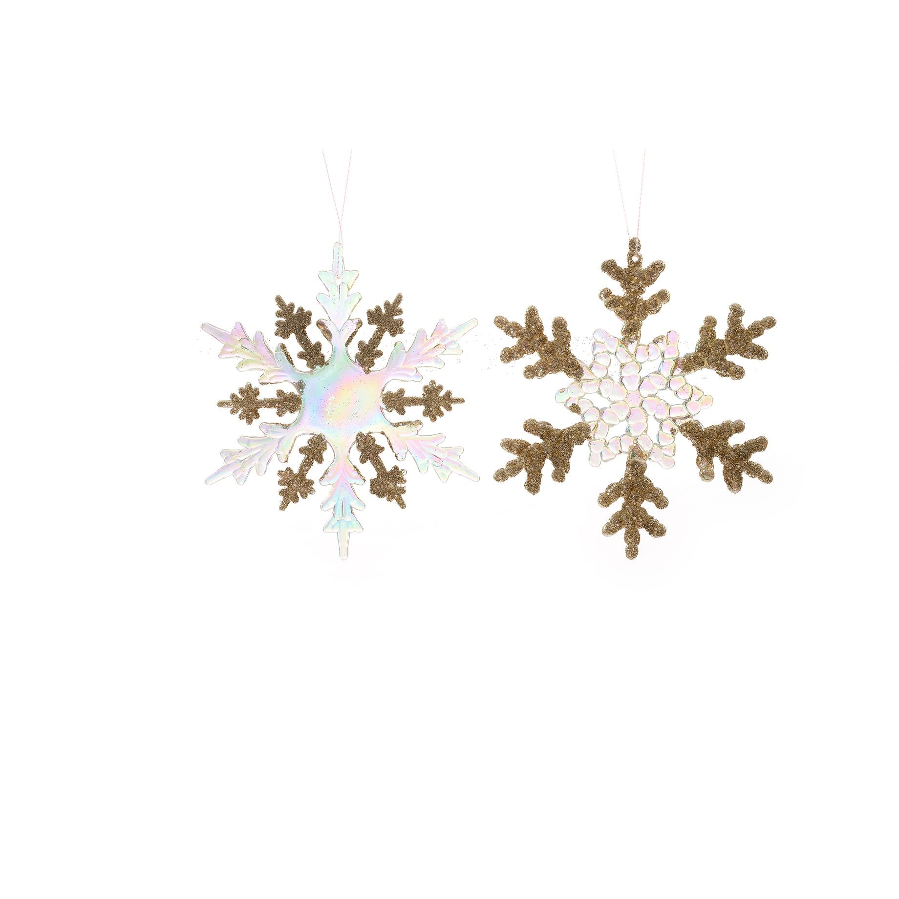 Addobbo albero fiocco di neve Mercury oro