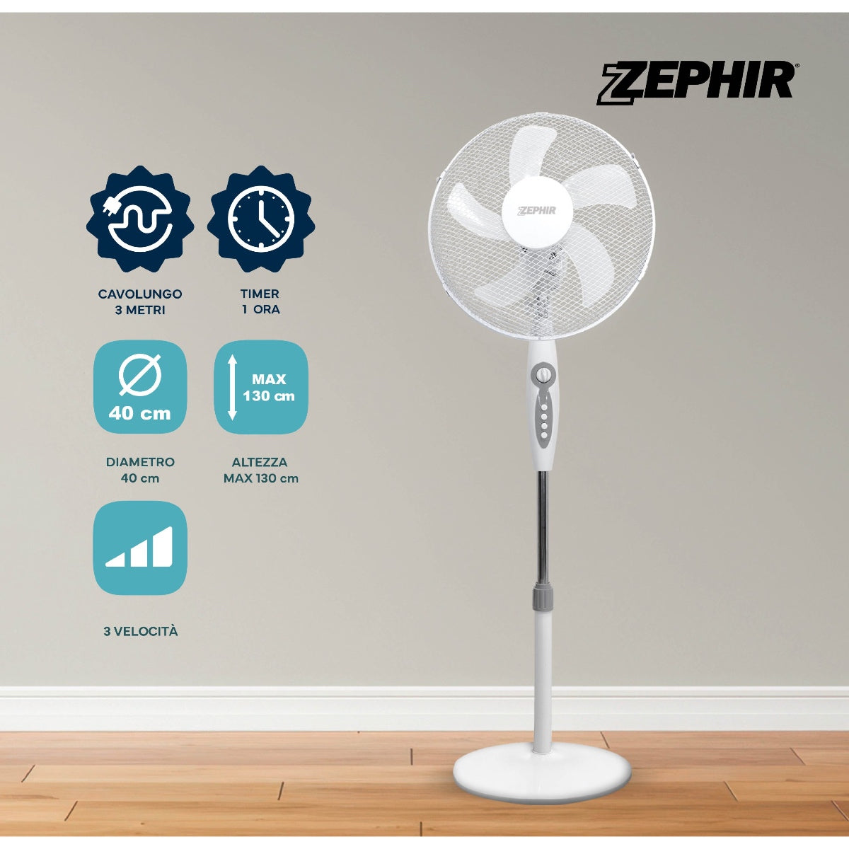 Ventilatore a Piantana Zephir TIMER40