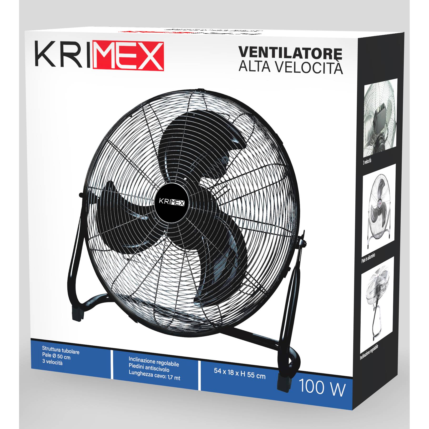 Ventilatore da terra industriale Krimex nero