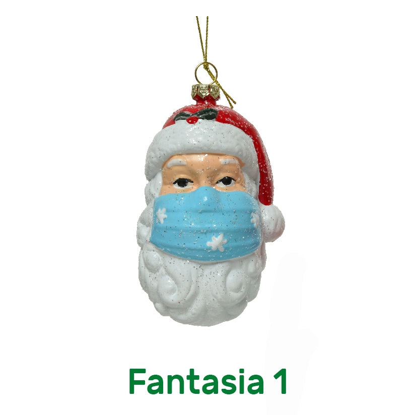 Addobbi albero babbo natale Kaemingk 10 cm
