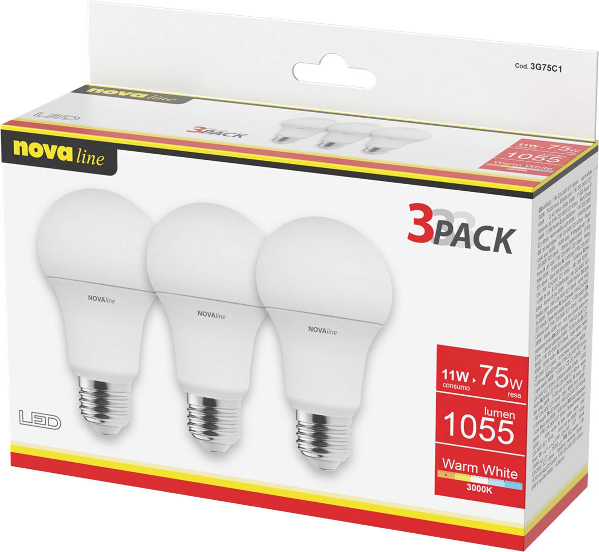 Set 3 Lampadine Goccia 11W E27 3