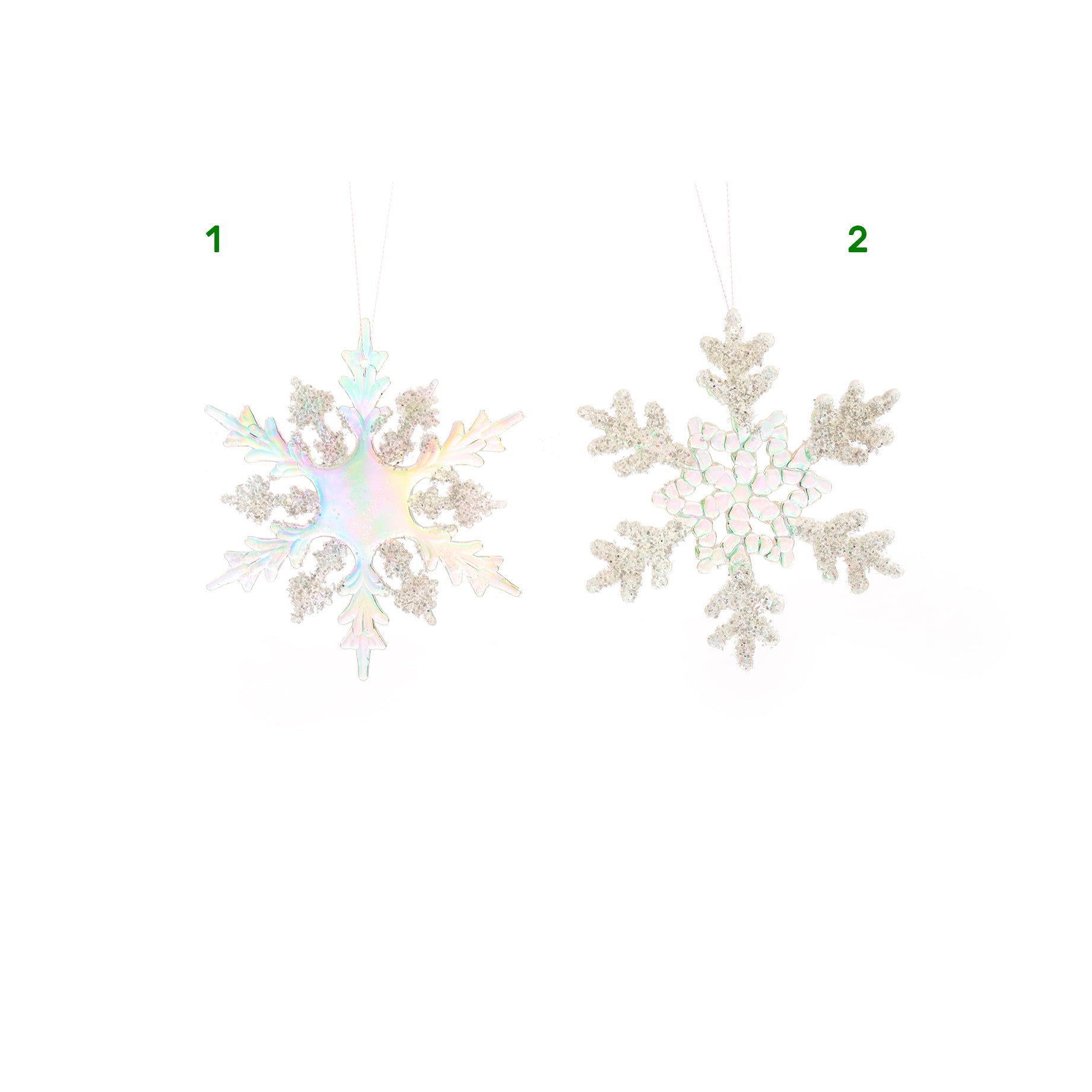 Addobbo albero fiocco di neve Mercury bianco