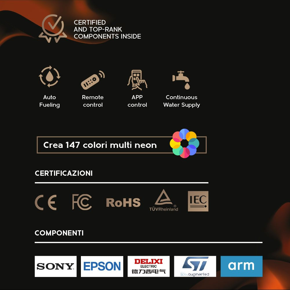 DIVINA FIRE Inserto a Vapore Acqueo VAPOR3D100 4