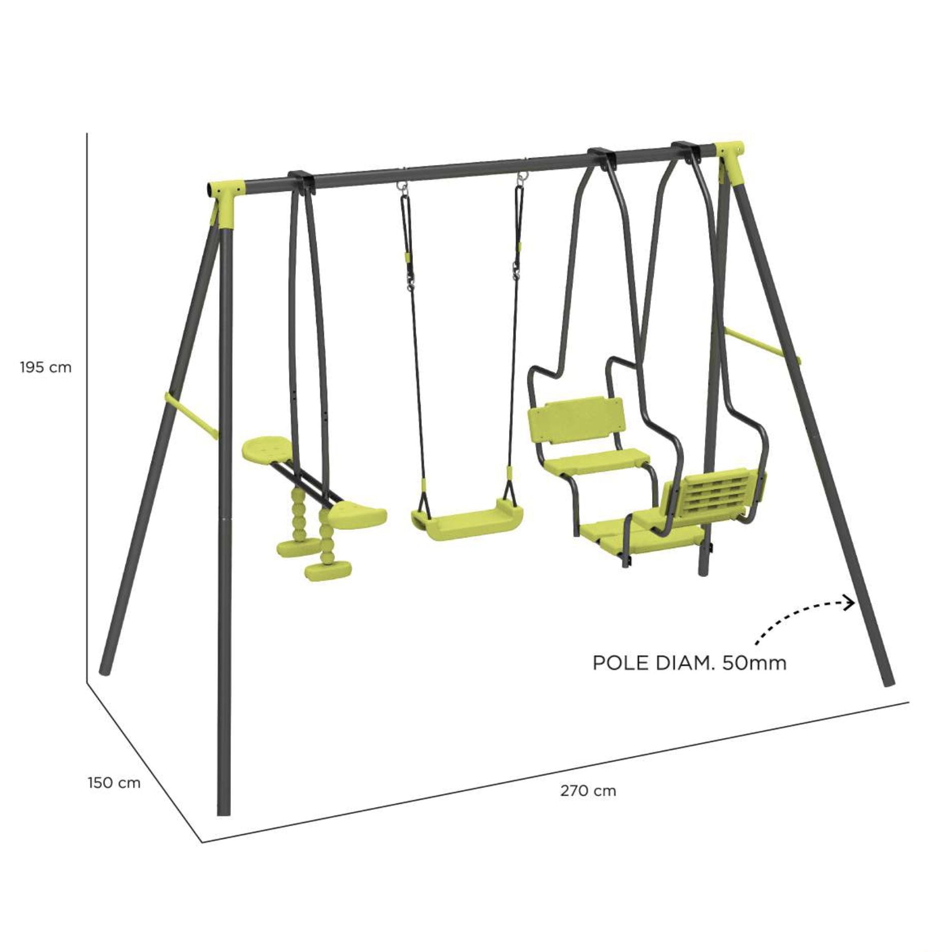 Dondolo per bambini 270x150x195 cm