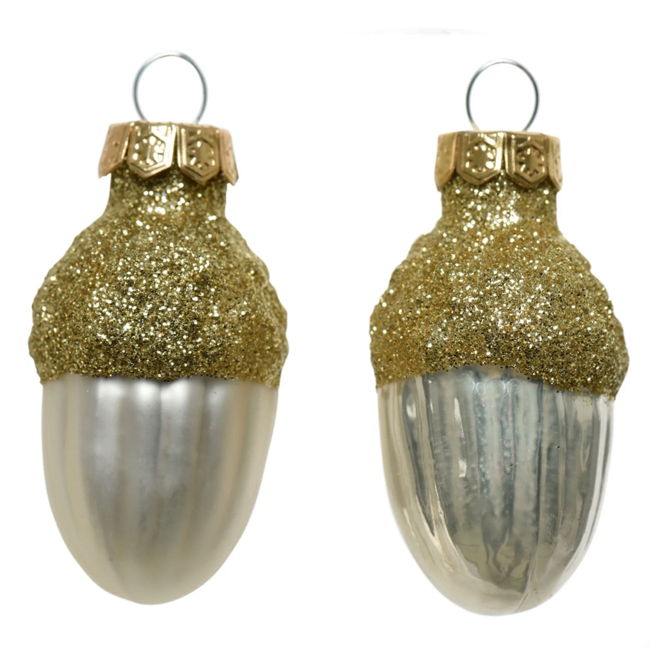 Tubo 12 pendagli in ceramica oro perla