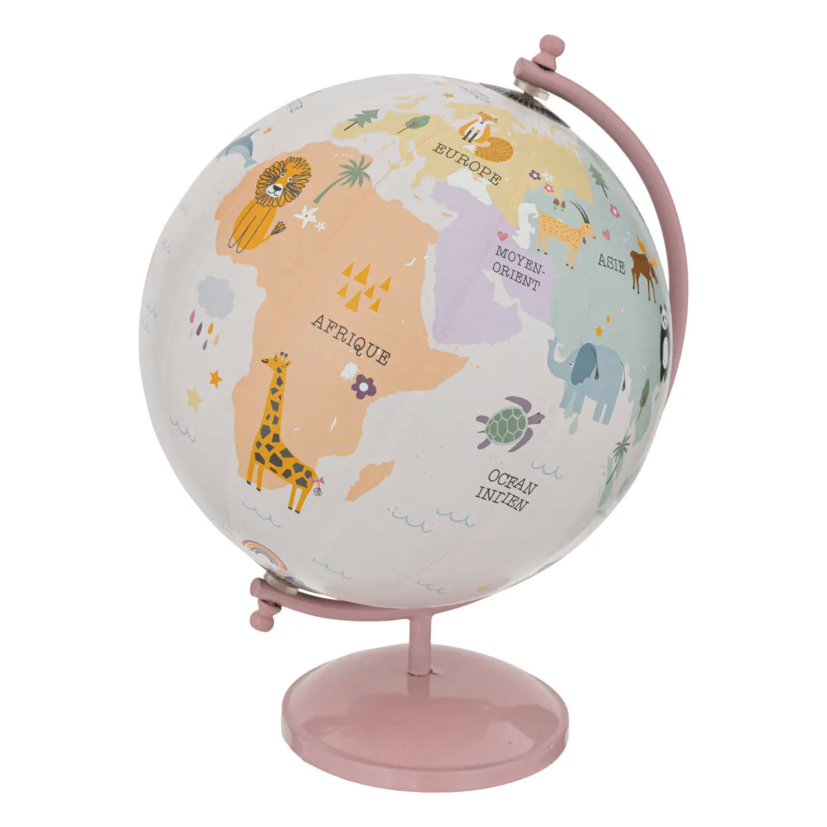 Mappamondo Decorativo per Bambini in Metallo √ò20cm ‚Äì Blu o Rosa