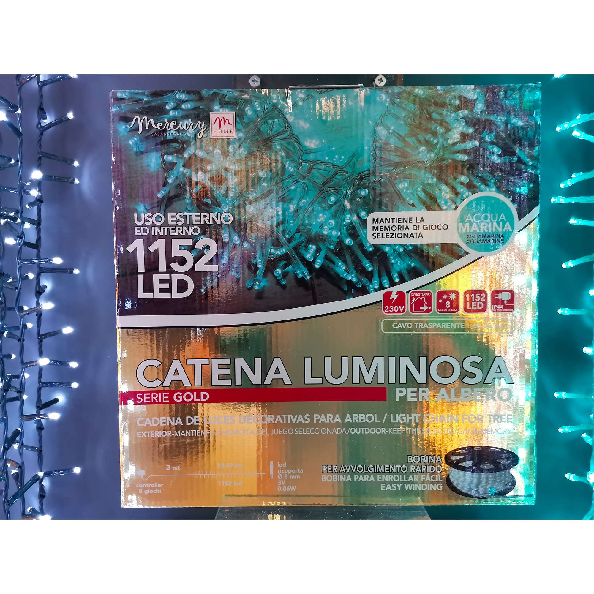 1152 minilucciole da esterno acquamarina Mercury