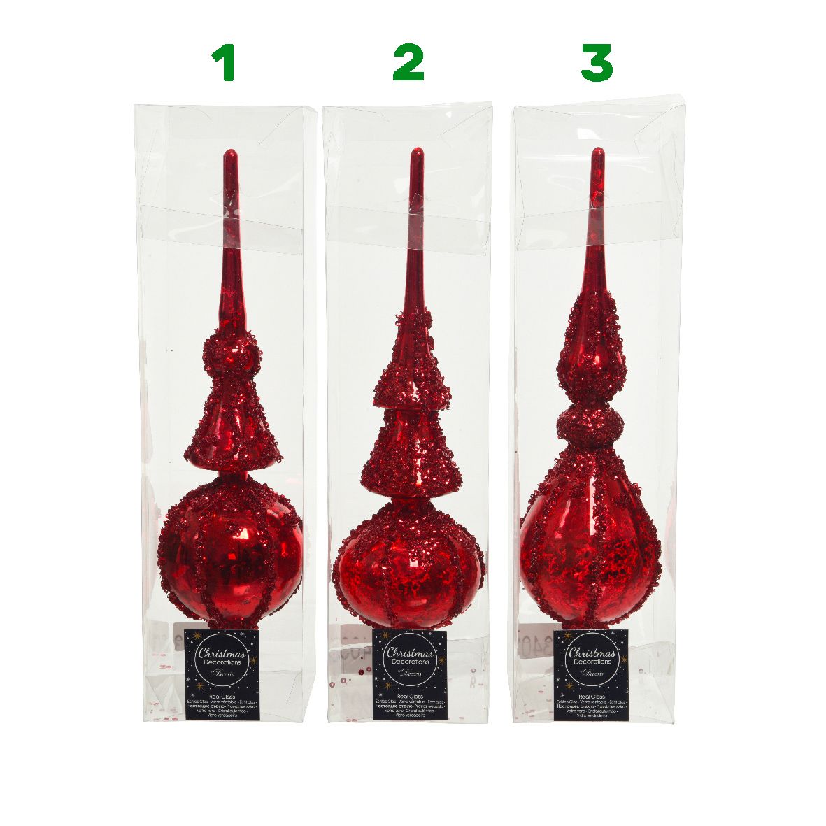 Puntale in vetro antico rosso