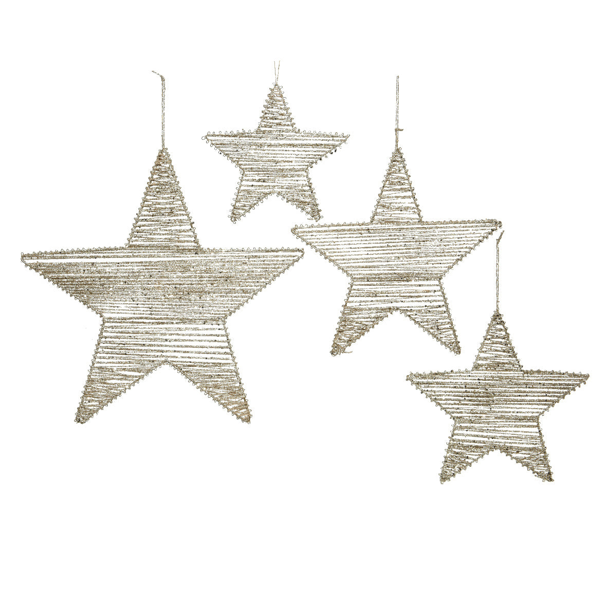 Set 4 pendagli stelle champagne