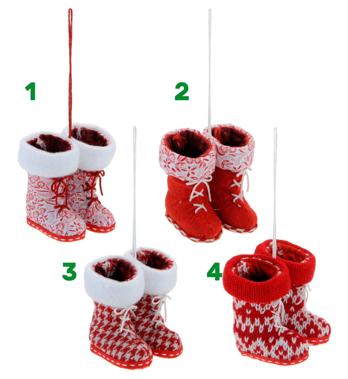 2 pendenti scarponi in stoffa