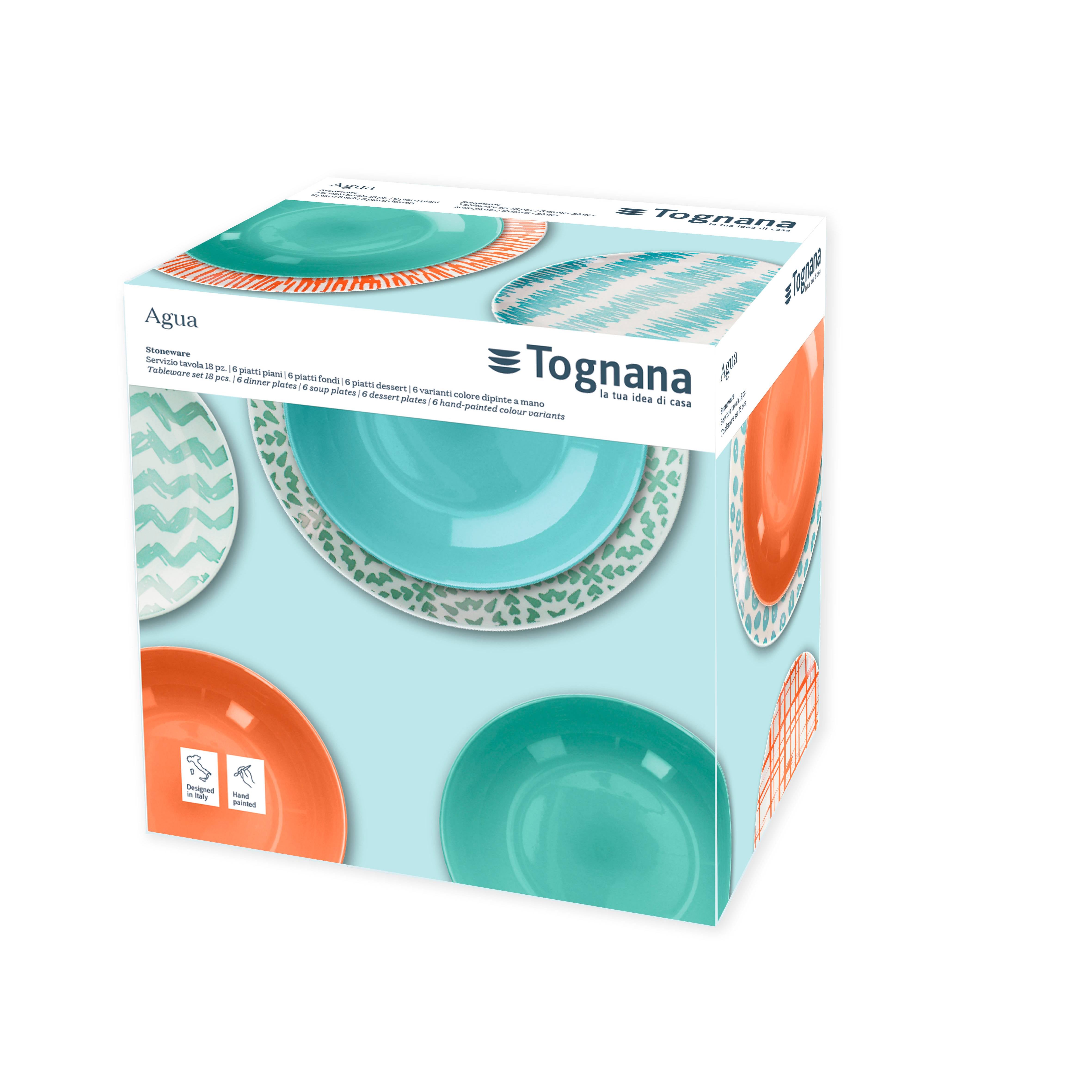 Kit 18 piatti Tognana Louise Agua