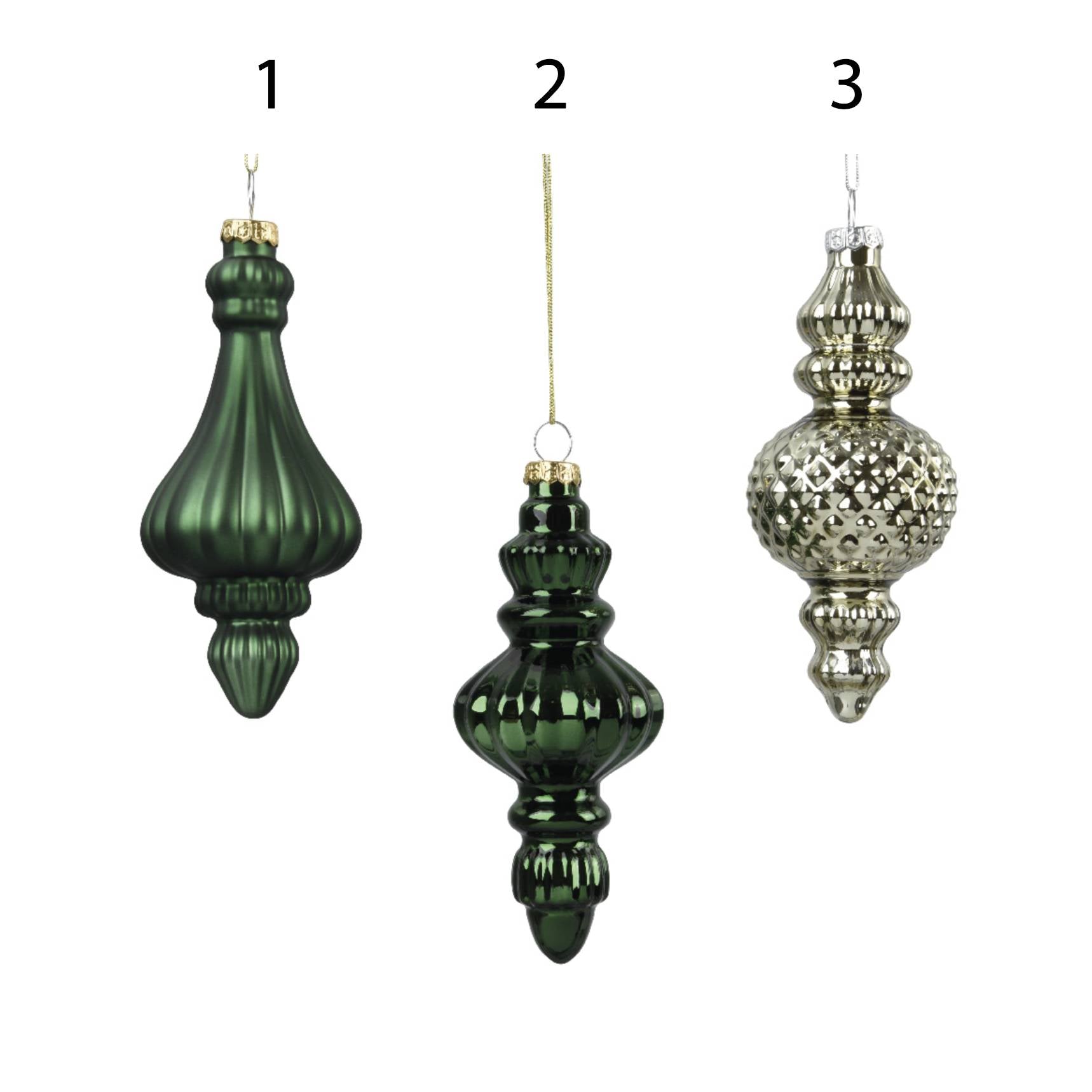 Pendaglio in vetro natalizio Shiny-Matt 15 cm 4