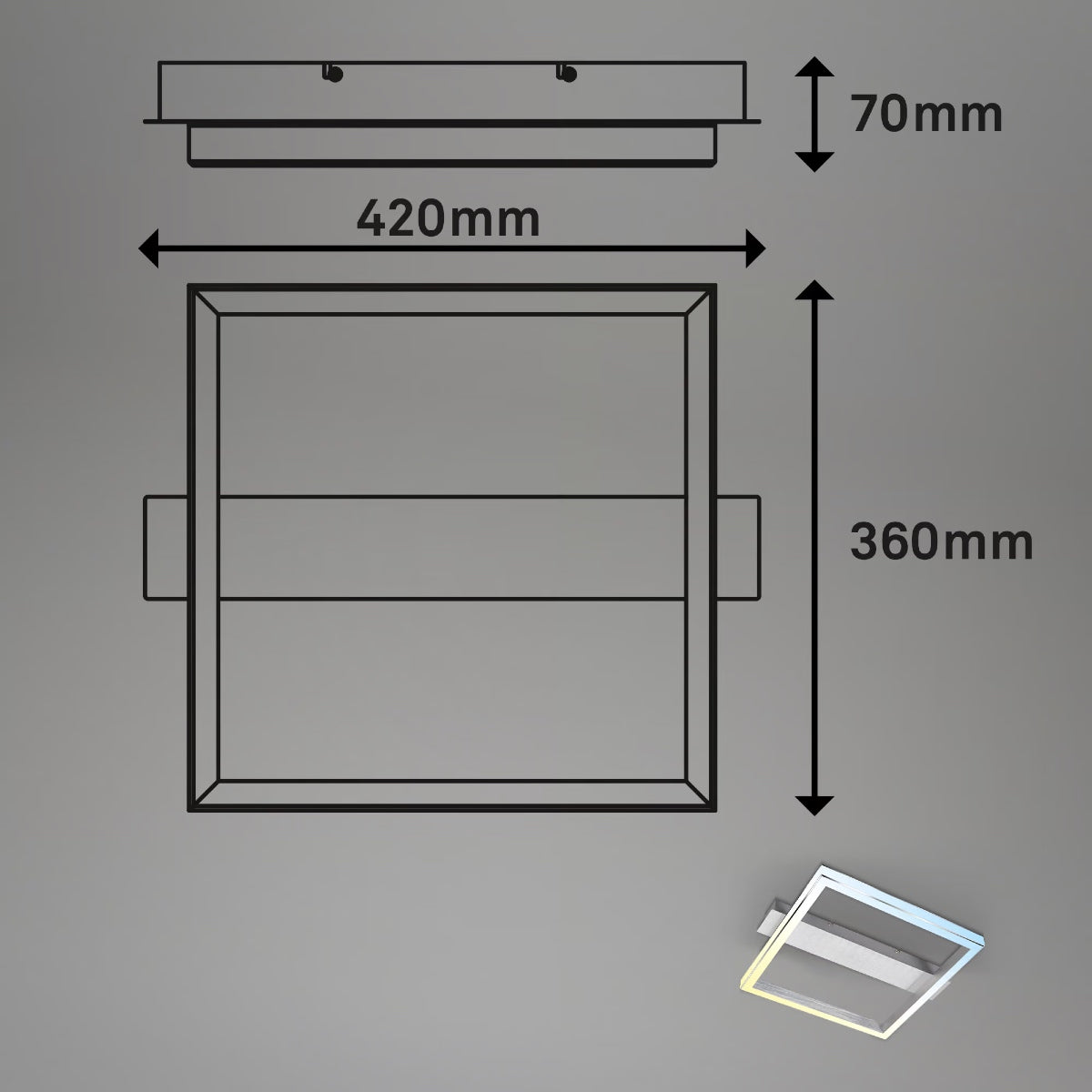 Plafoniera Frame Bold Briloner 42x36cm 4