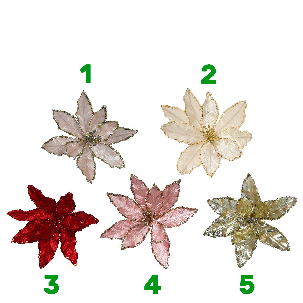 Fiore natalizio glitterato