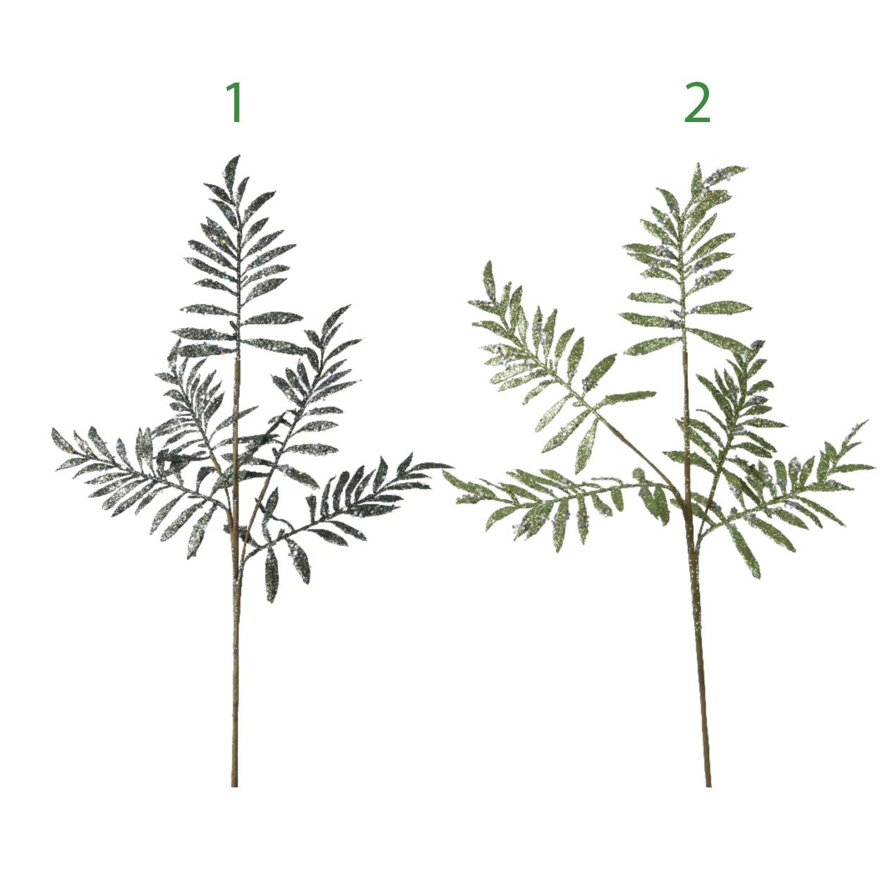 Ramo con foglie glitter 70 cm