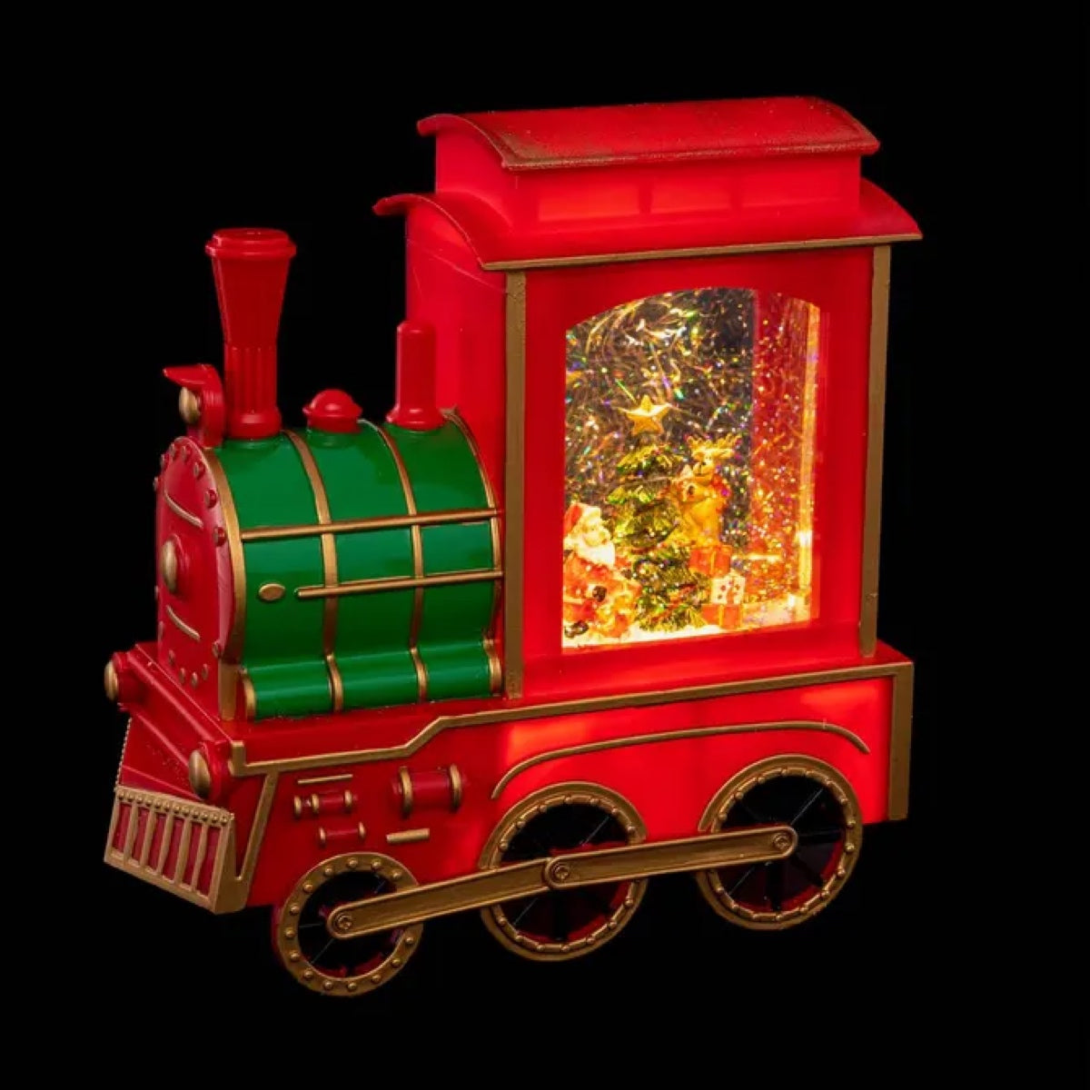 Trenino Natalizio Luminoso Rosso in Metallo