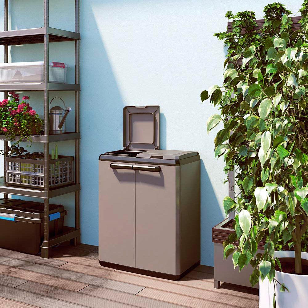 Armadio in resina mobile pattumiera raccolta differenziata keter 68x39x85 3