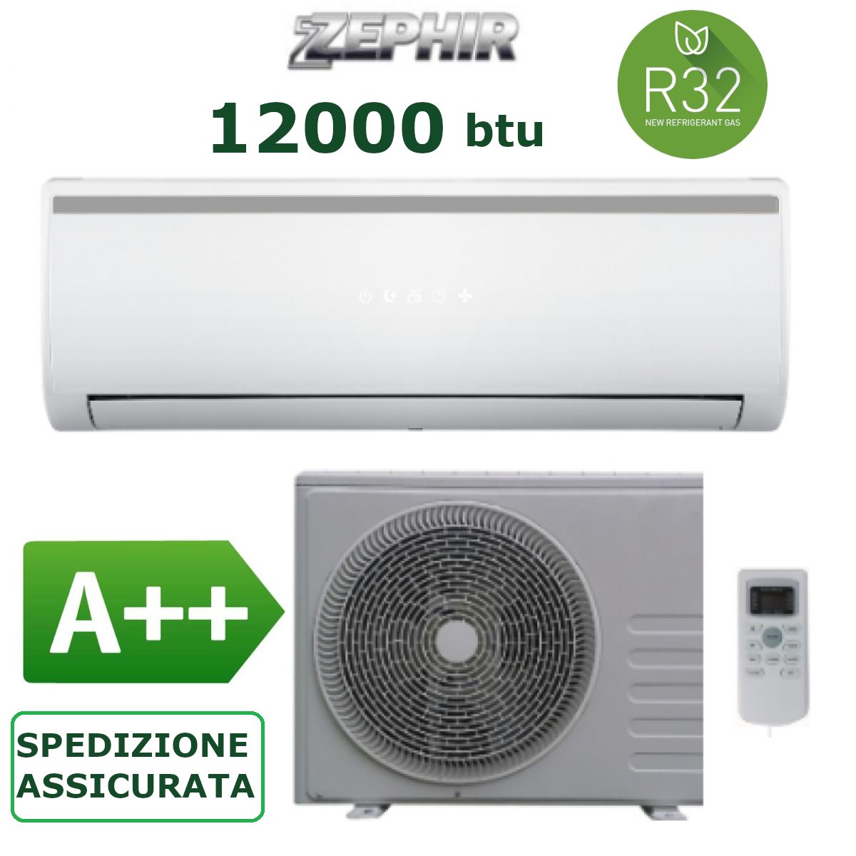 Condizionatore ZT32 12000 btu inverter A++/A+ gas R32
