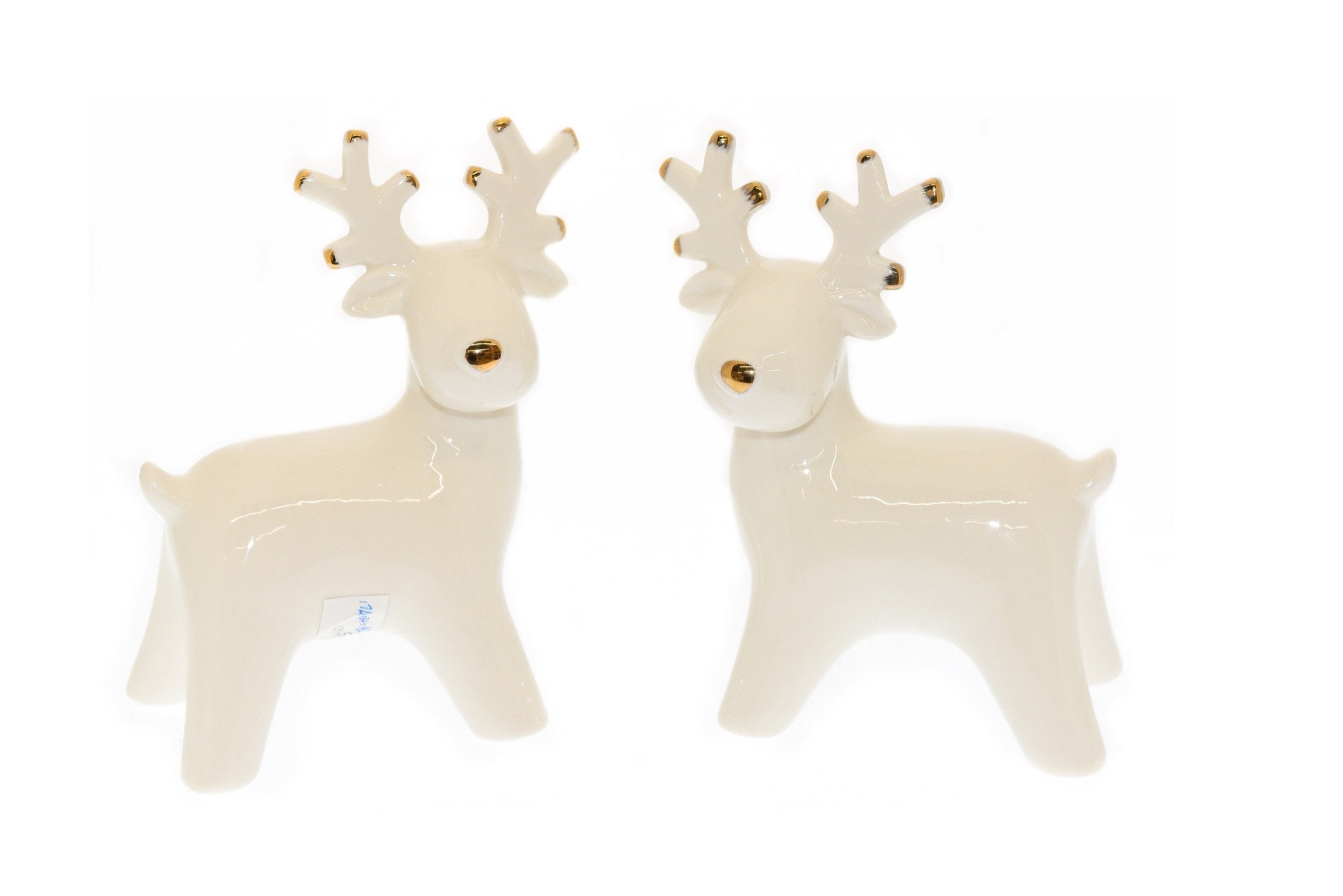 Renna in porcellana con oro zecchino