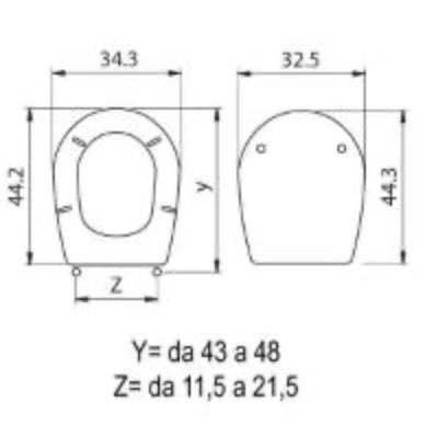 SANIPLAST Sedile Wc Piemonte, Mdf Laccato, Cerniere Regolabili