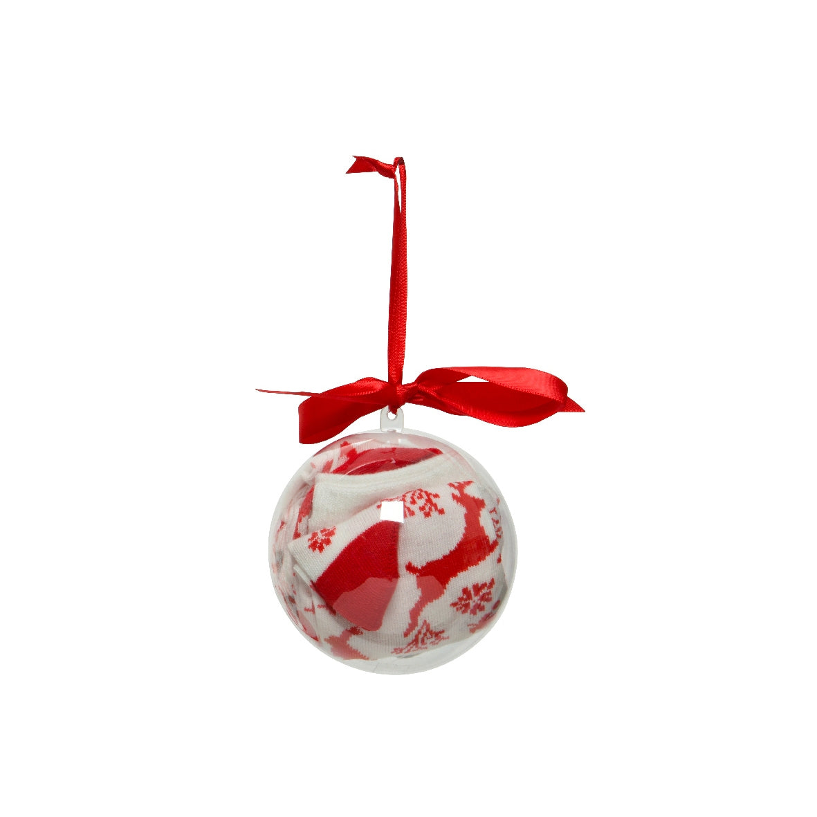 Pallina di natale rossa con calzino Kaemingk
