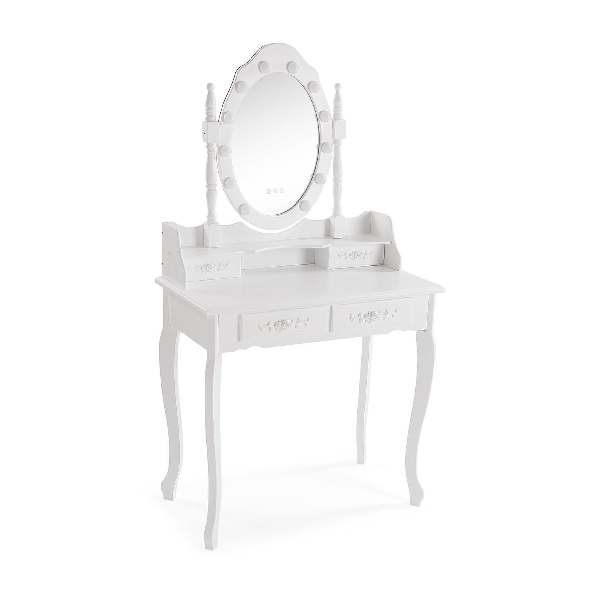 Toeletta Beauty con sgabello e luci LED 6