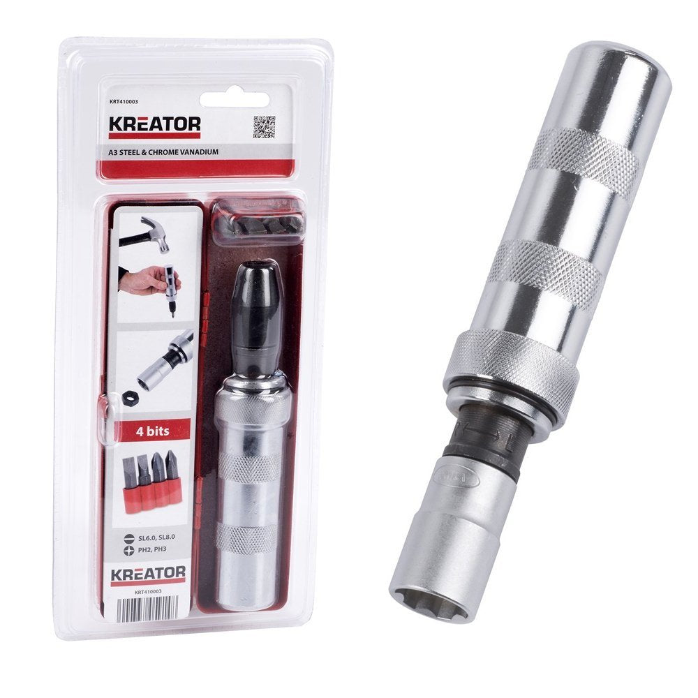 Cacciavite a percussione + kit 4 inserti giraviti