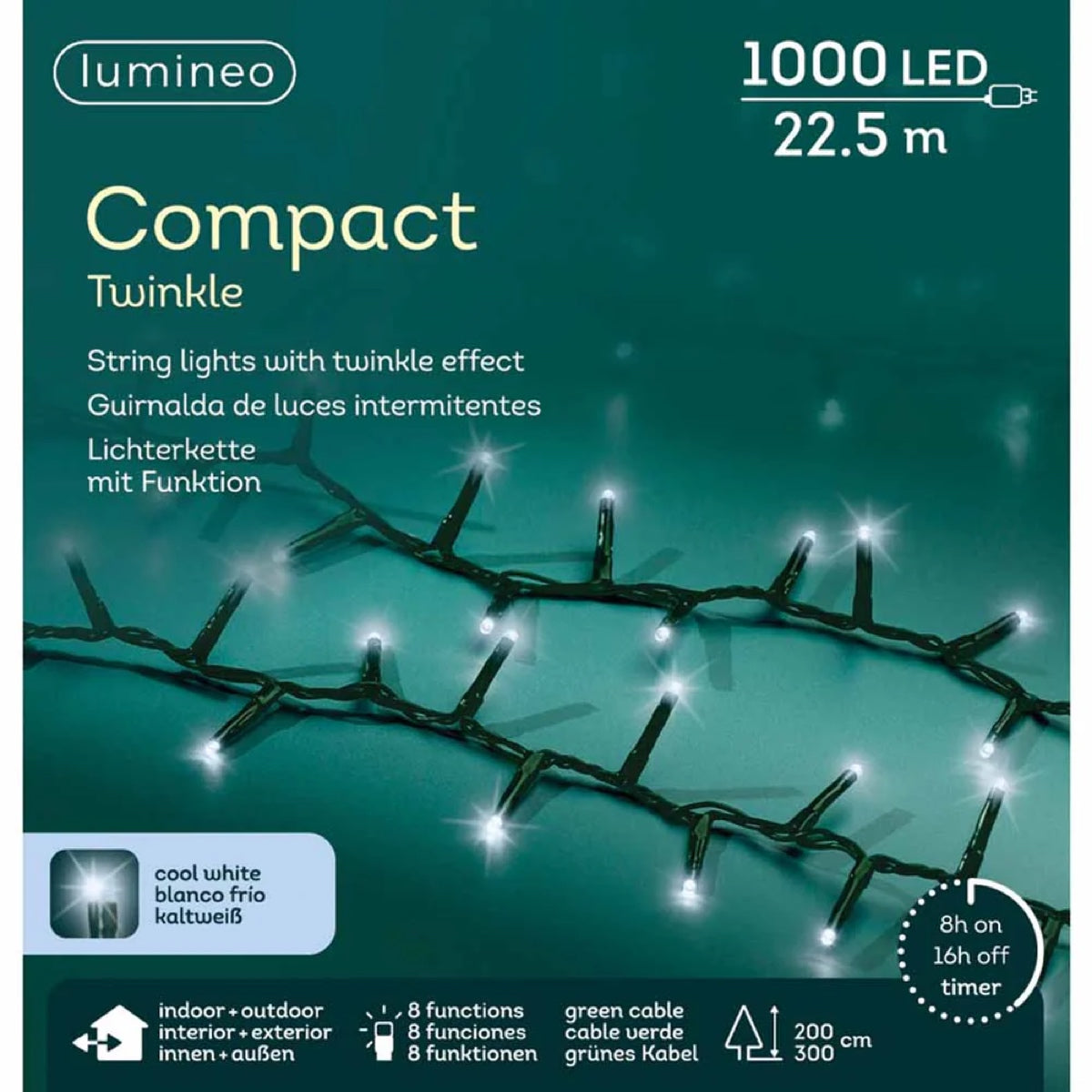 LUCI da  1000 LED BIANCO FREDDO 22,5 m