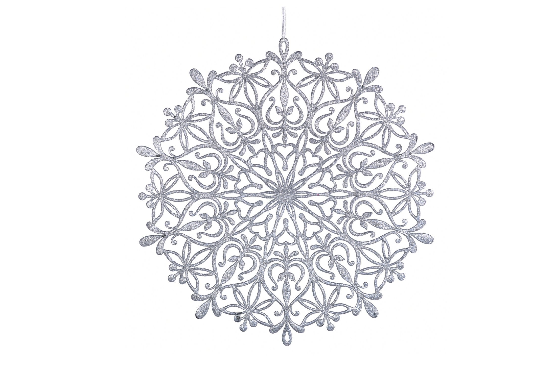 Sottopiatto in plastica glitterato colore argento