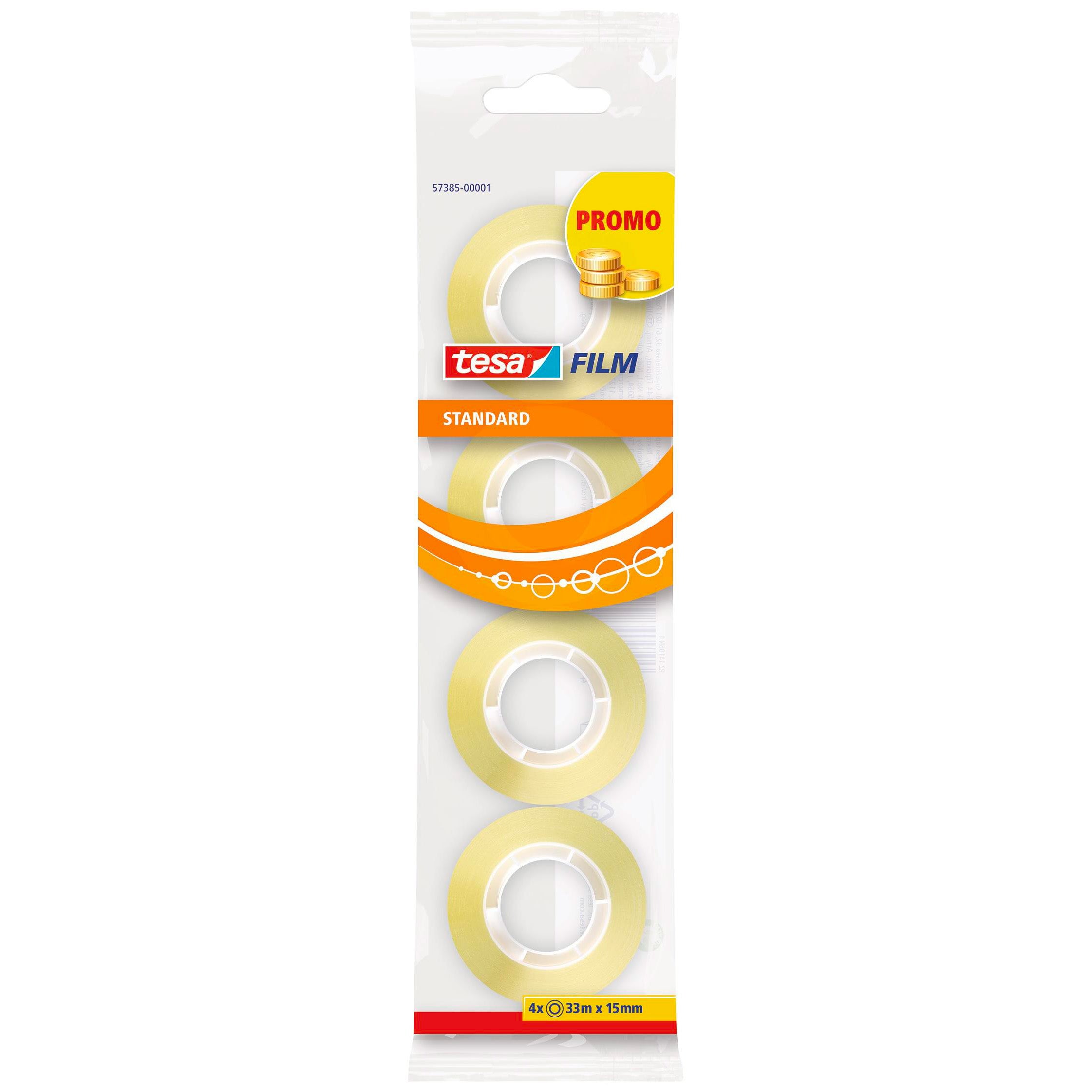 Tesafilm 4 rotoli adesivi 15 mm x 33 m