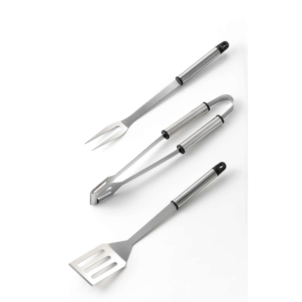 Set 3 pezzi acciaio barbecue
