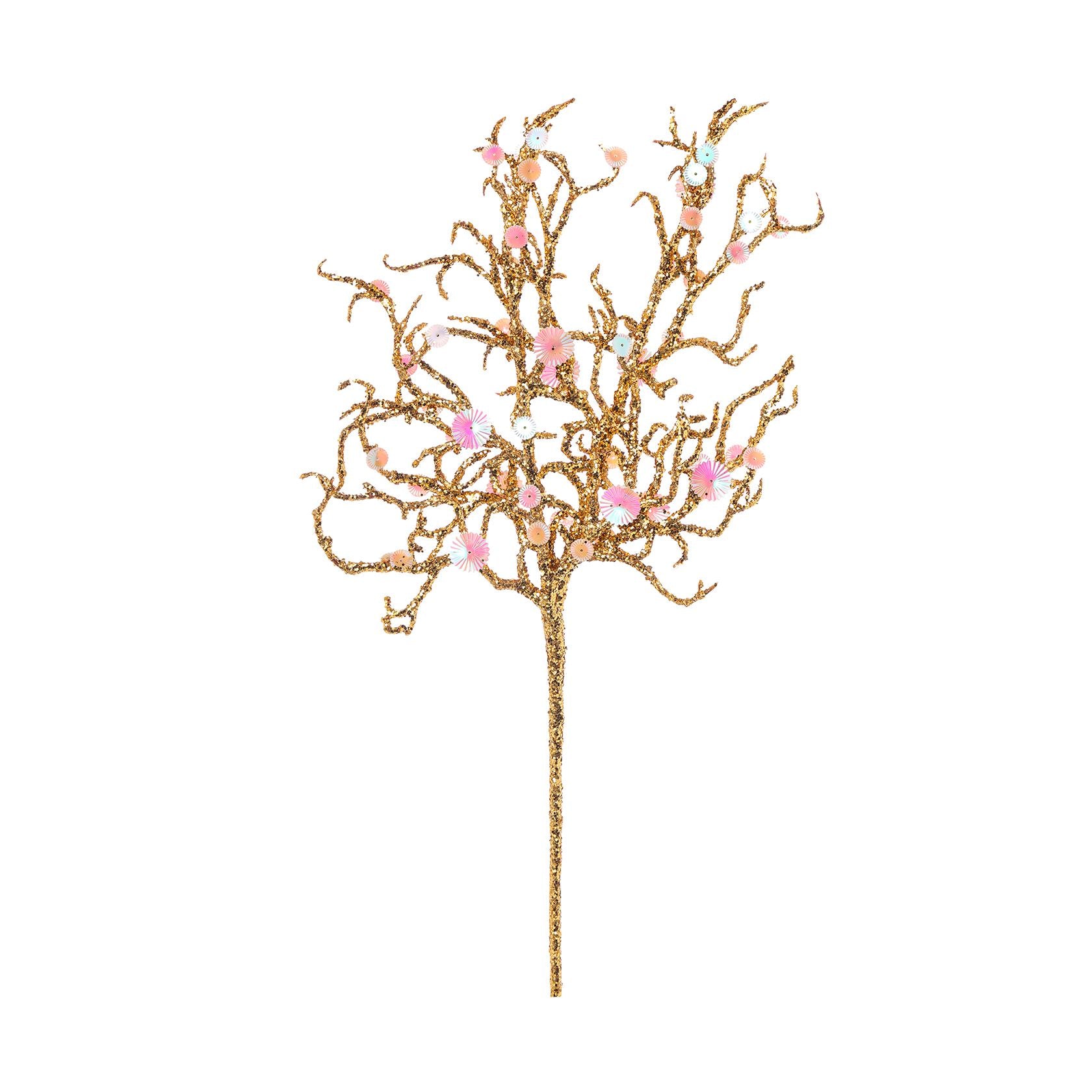 Ramo corallo glitterato 55 cm