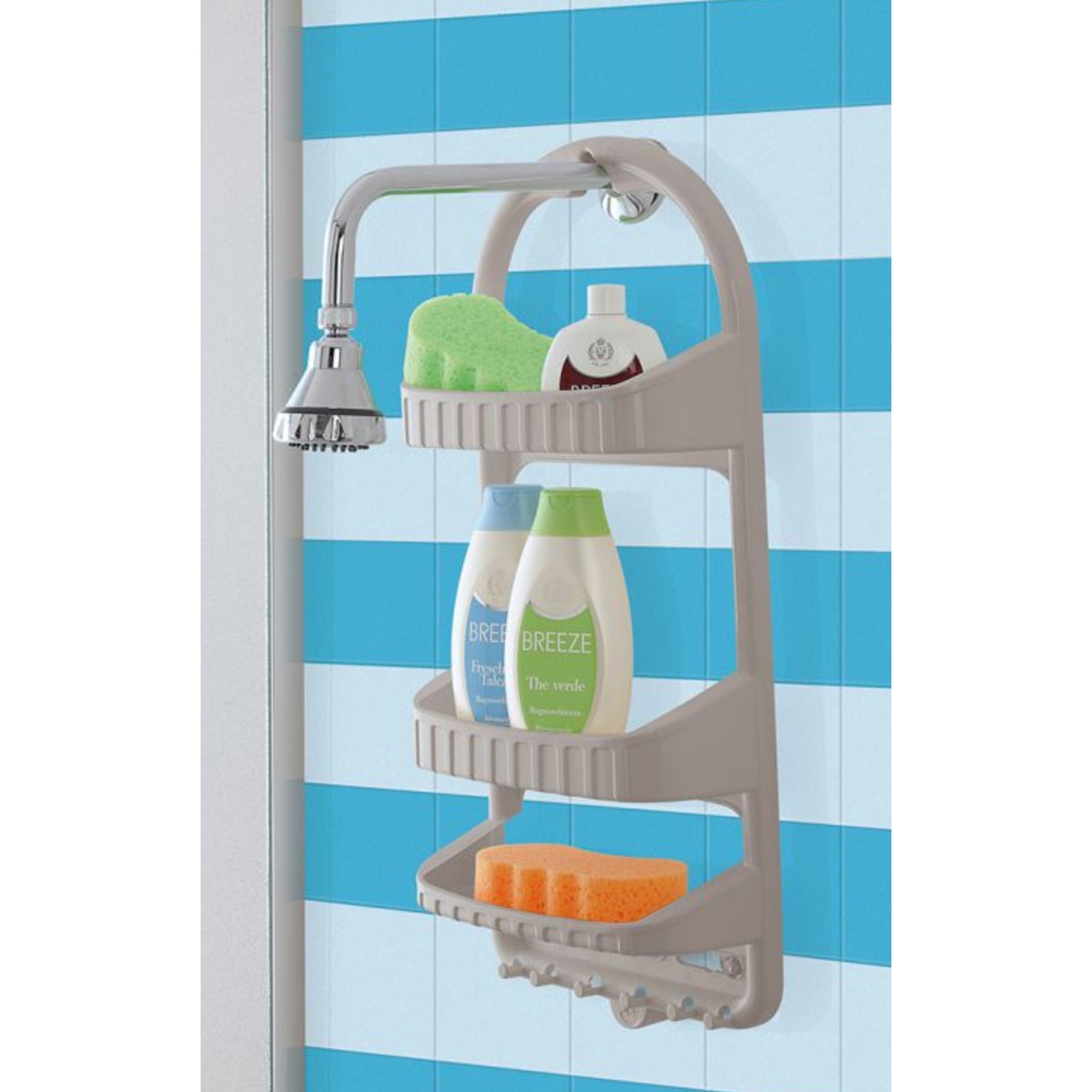 Mensola 3 ripiani per Doccia in PP Tortora