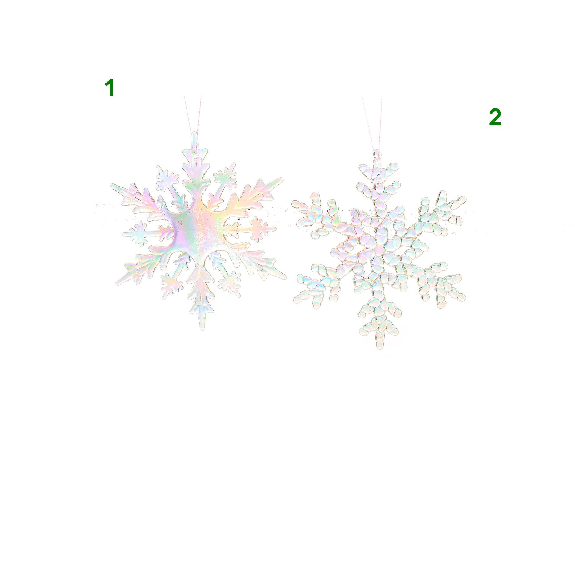 Addobbo albero fiocco di neve 'shiny' Mercury