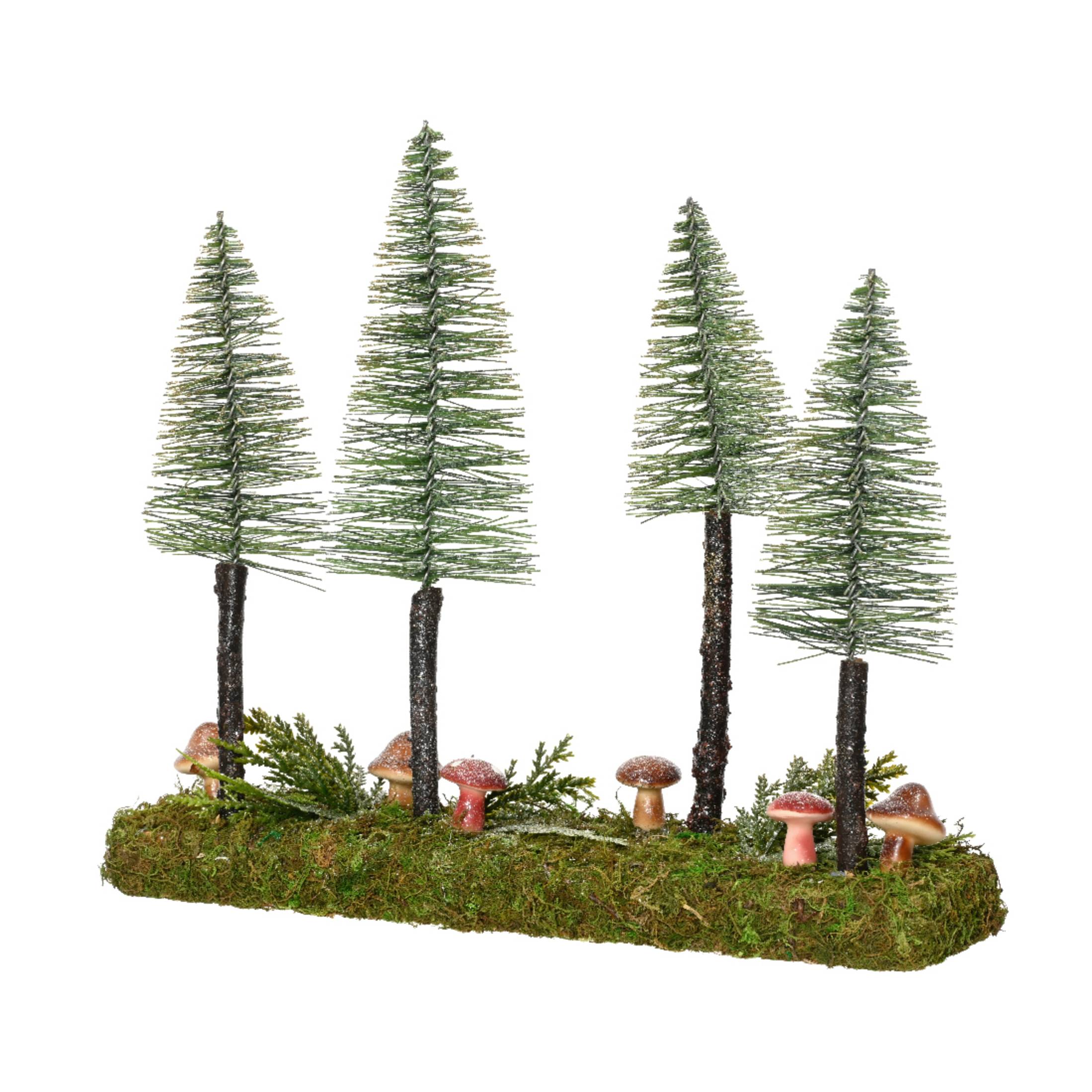 Decorazione tavolo alberi e funghi 30 cm