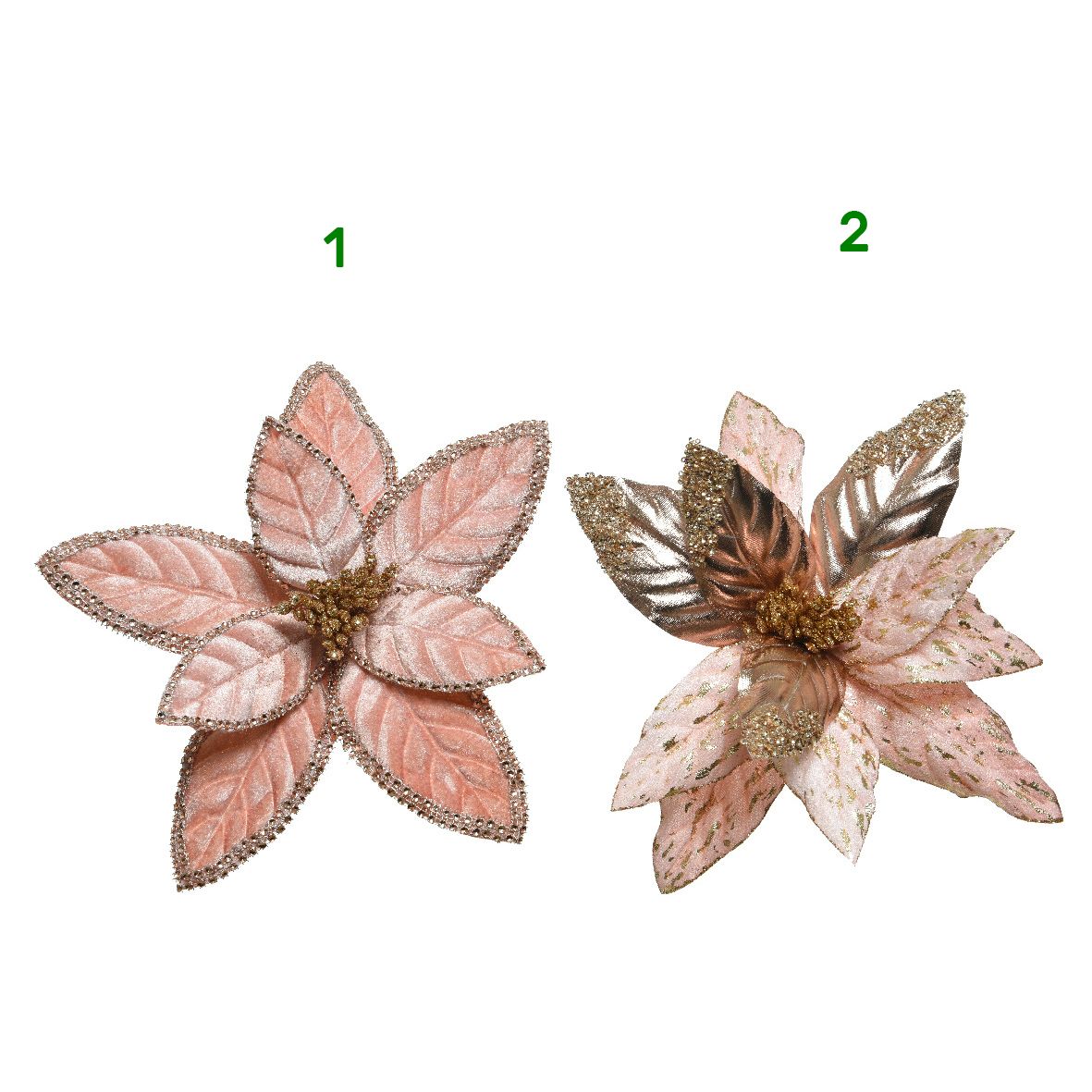 Decorazione natalizia Poinsetta rosa 11 cm Kaemingk