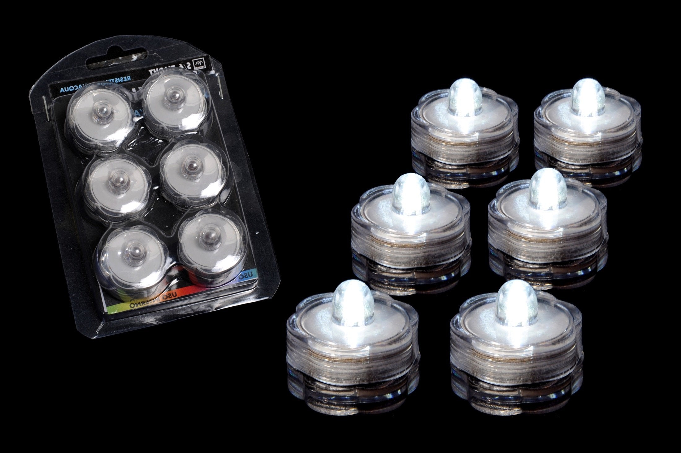 Set 6 tea light impermeabili colore bianco