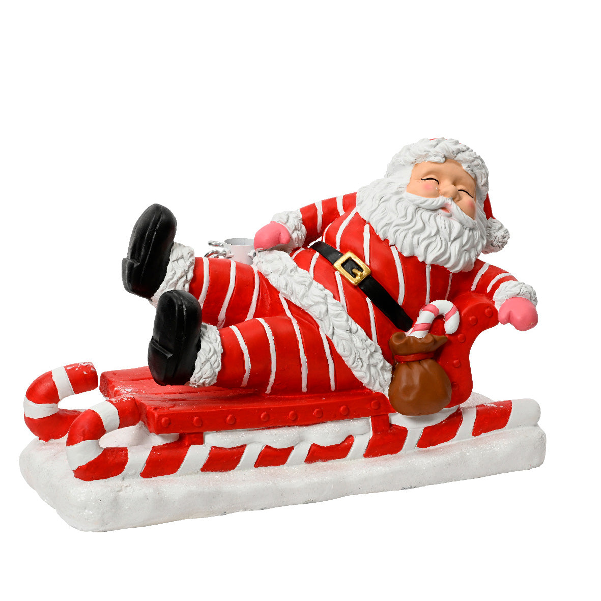 Babbo natale su slitta 28x58x35 cm